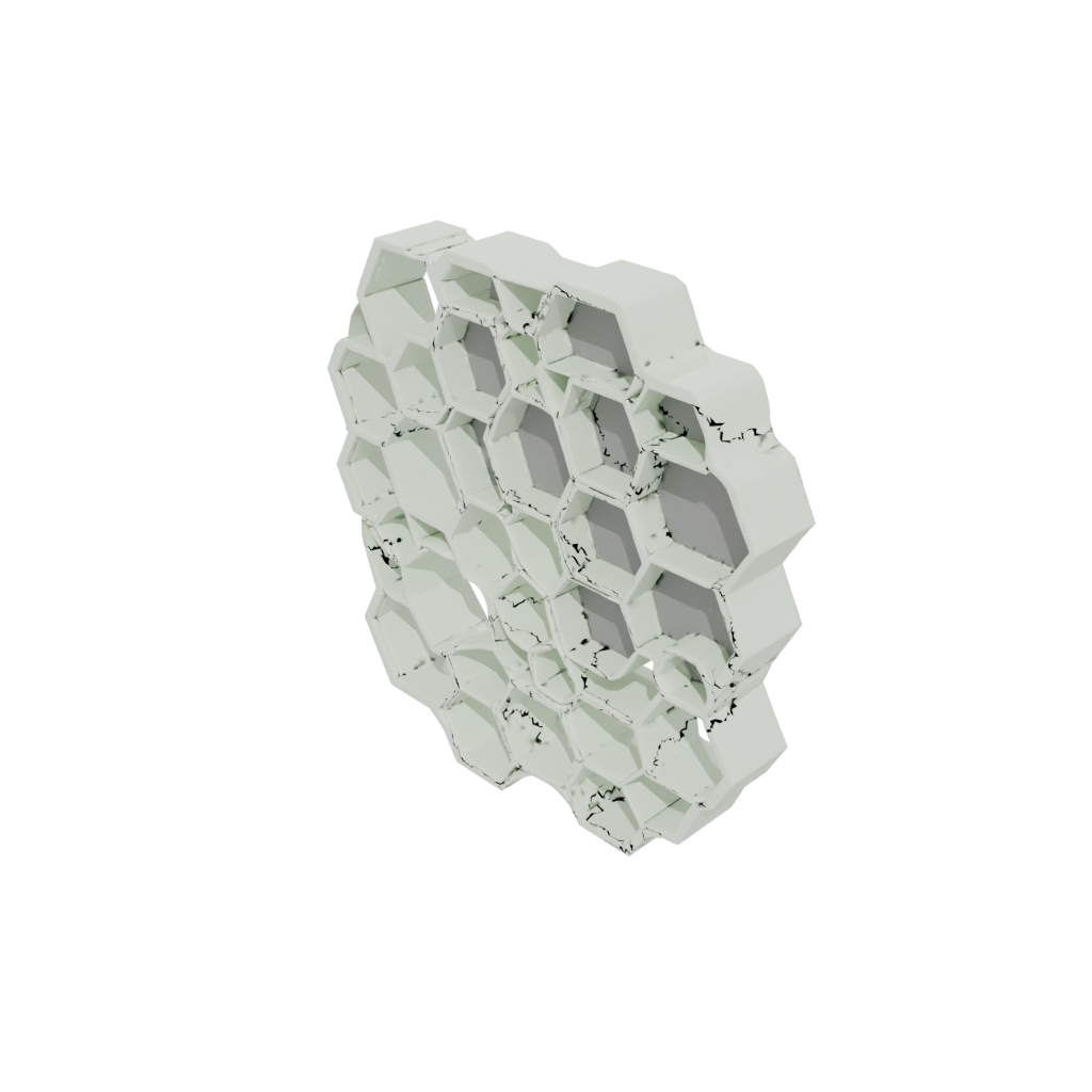 Glow Organic Honeycomb Shelf Module — home decor 3D print model, STL