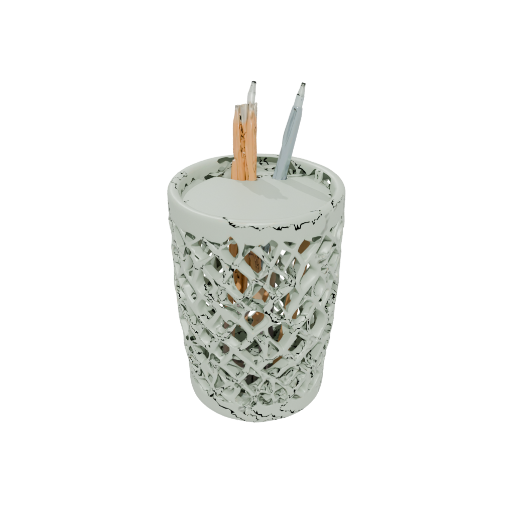 Glow Organic Lattice Pencil Cup — home decor 3D print model, STL