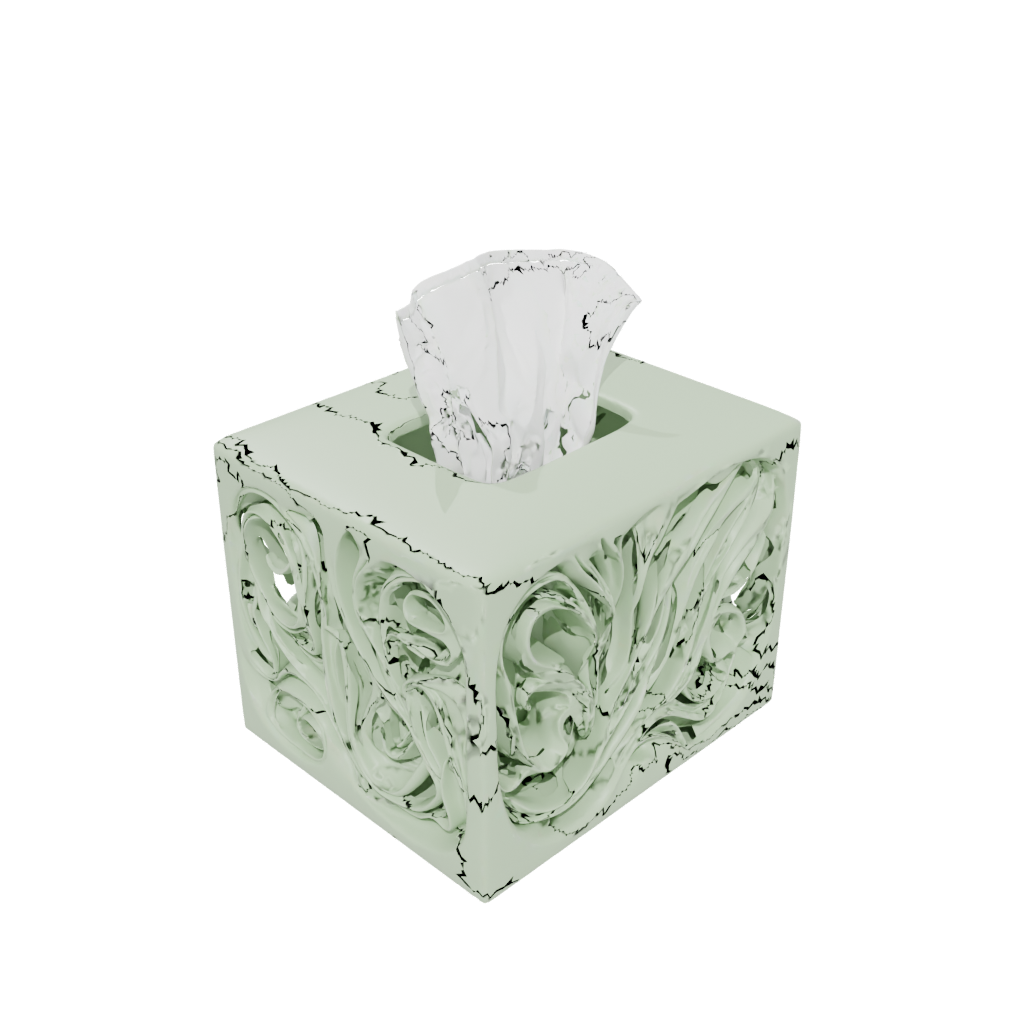 Glow Organic Tissue Box Cover — home decor 3D print model, STL