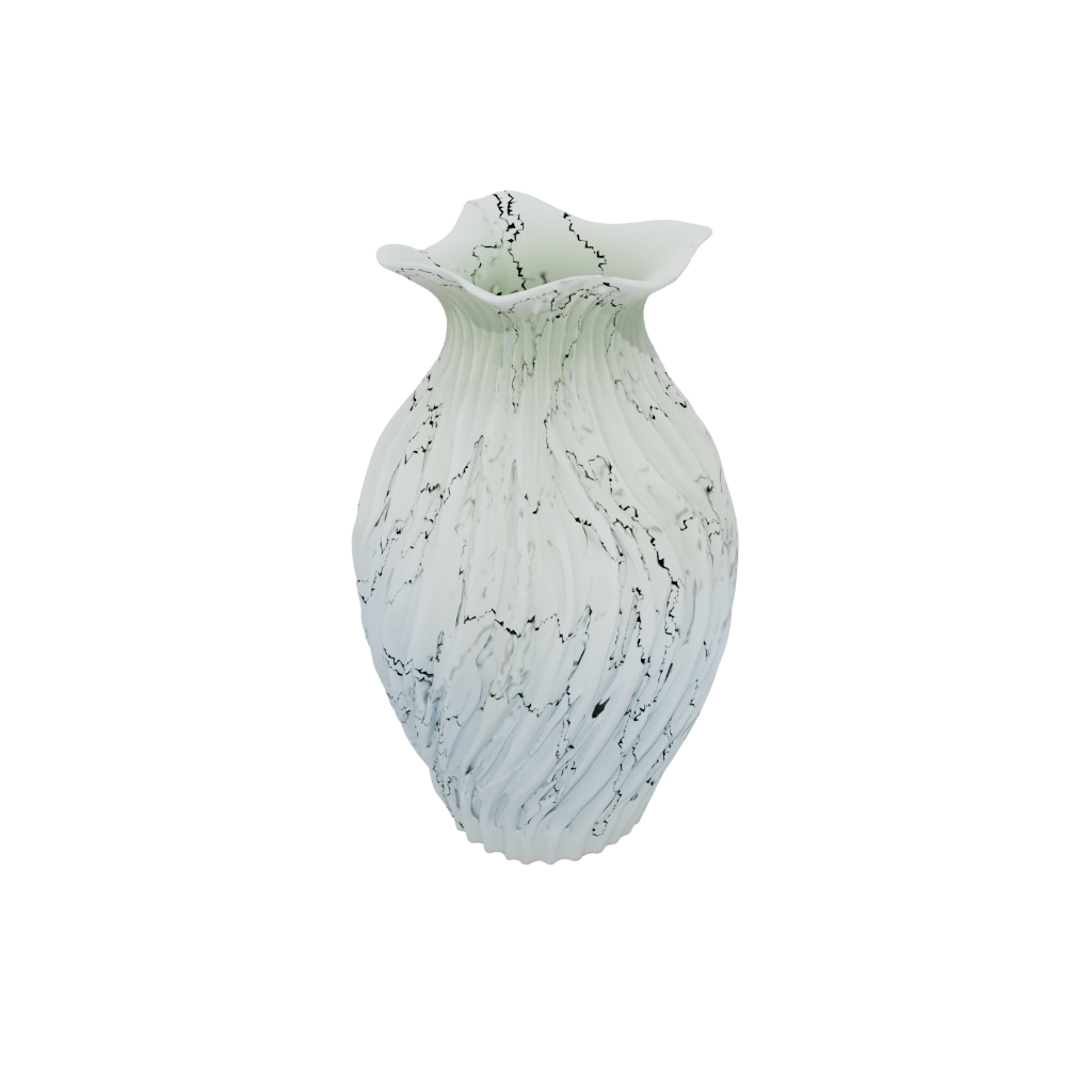 Glow Organic Vase With Twisted Ribs — home decor 3D print model, STL