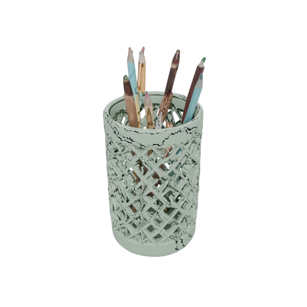 Glow Rustic Lattice Pencil Cup — home decor 3D print model, STL