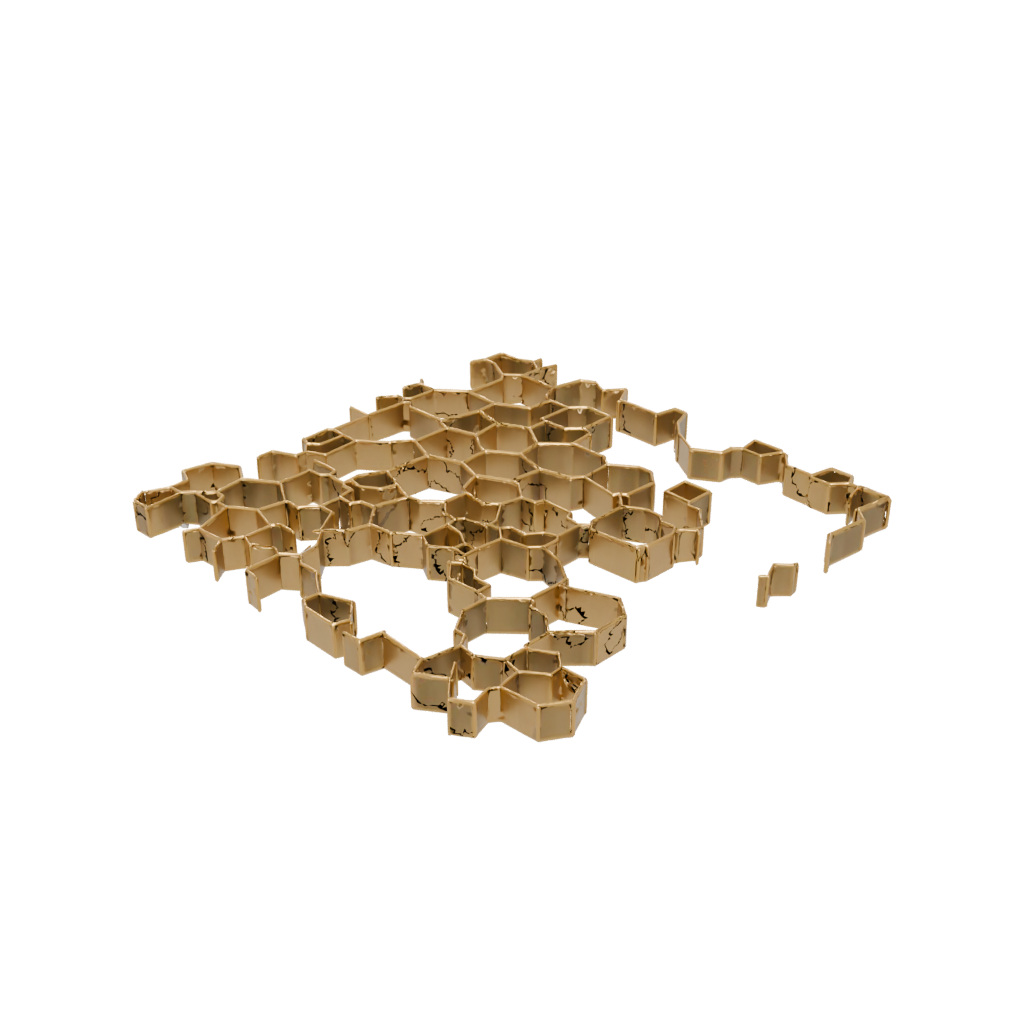 Gold Deco Honeycomb Shelf Module — home decor 3D print model, STL
