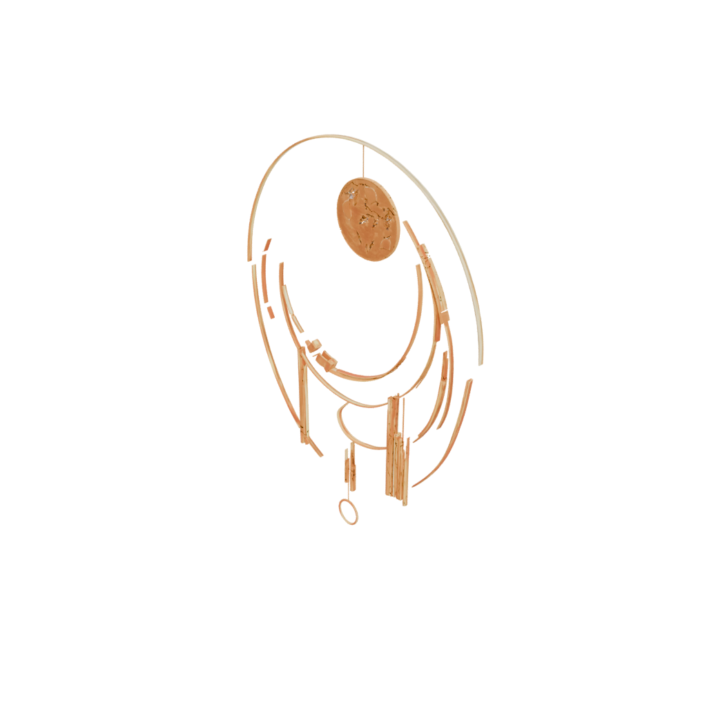 Gold Deco Moon-Phase Wall Hanging — home decor 3D print model, STL