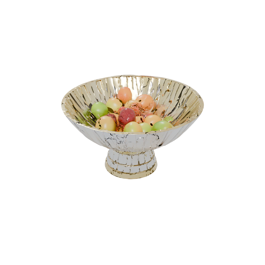 Gold Deco Sculptural Fruit Bowl — home decor 3D print model, STL