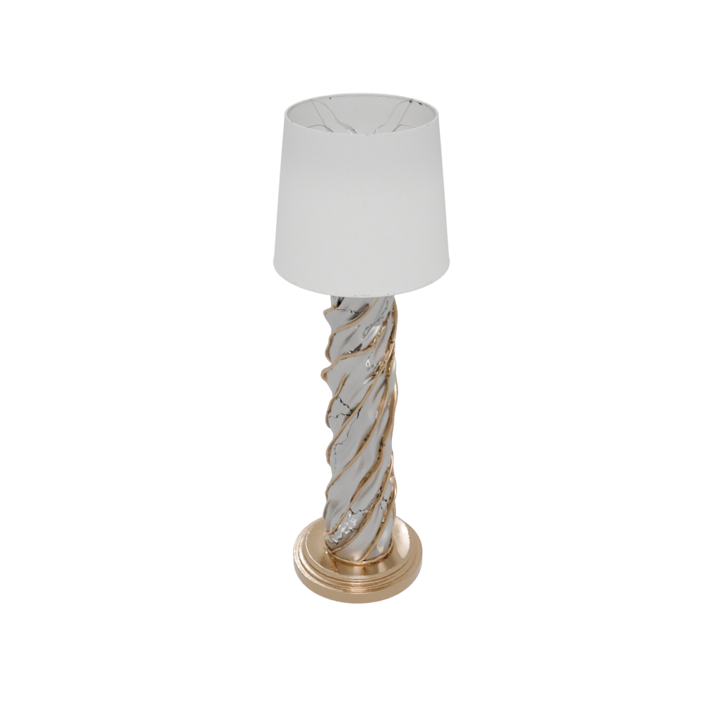 Gold Deco Twisted Column Lamp Base — home decor 3D print model, STL