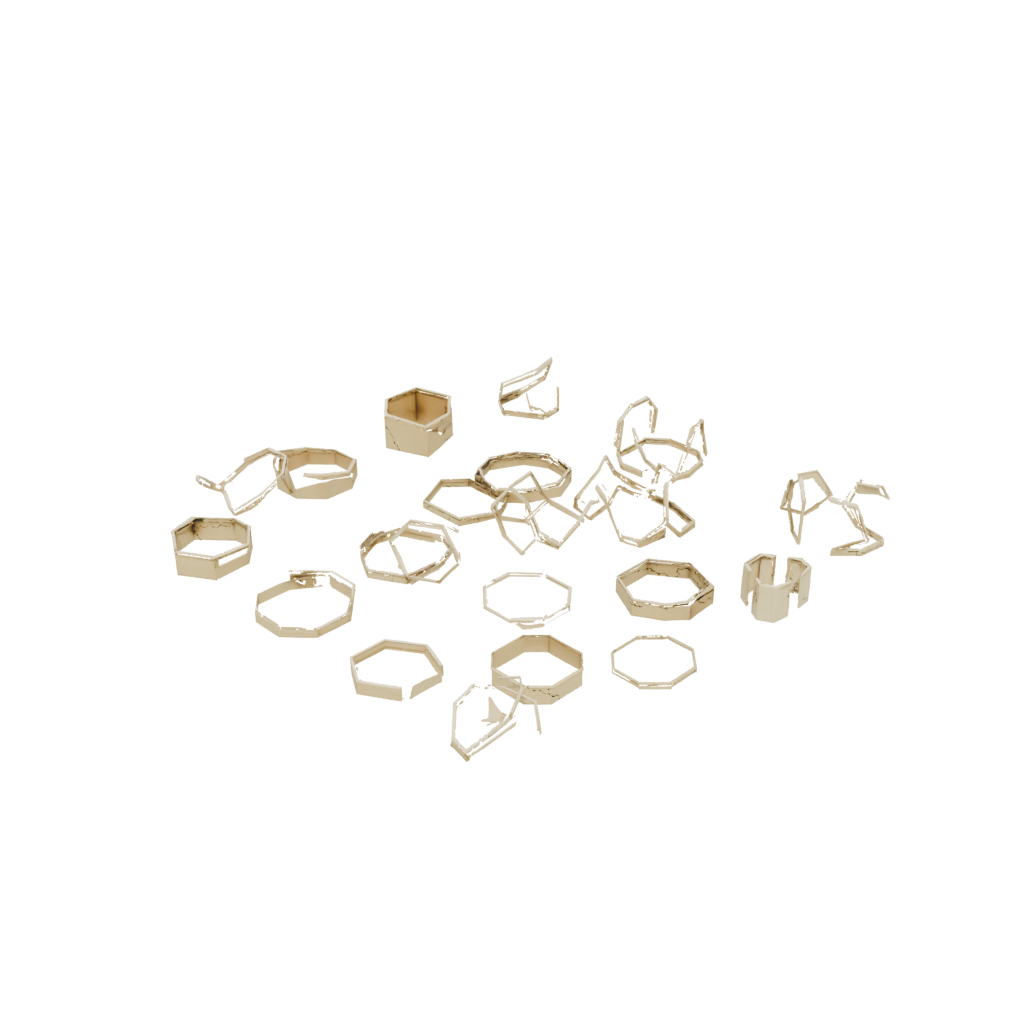 Gold Geometric Coaster Set Holder