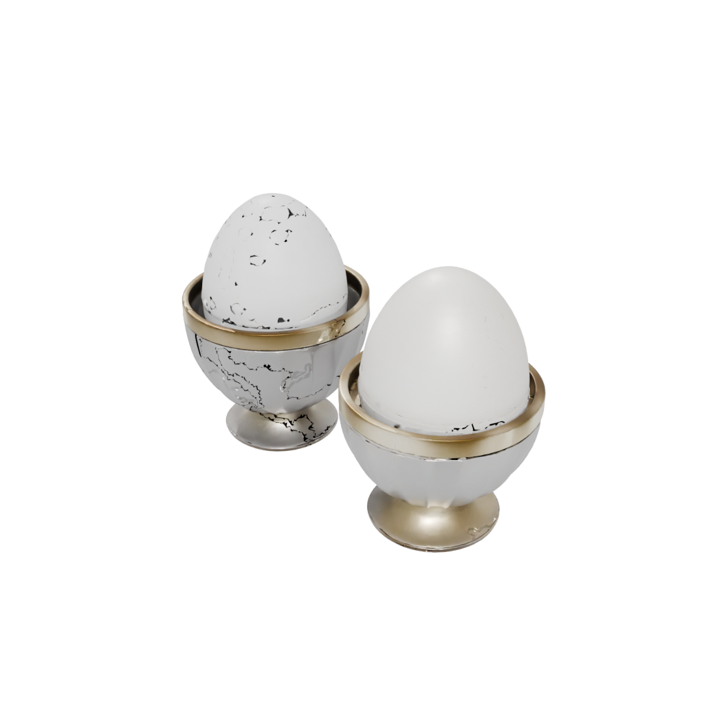 Gold Geometric Egg Cup Set