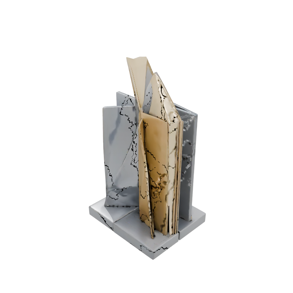 Gold Geometric Geometric Bookends