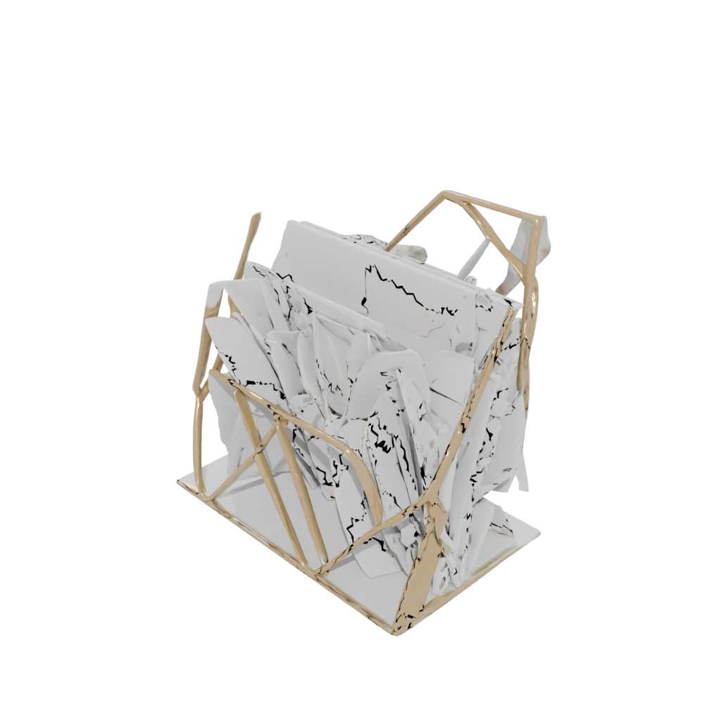 Gold Geometric Letter Rack — home decor 3D print model, STL