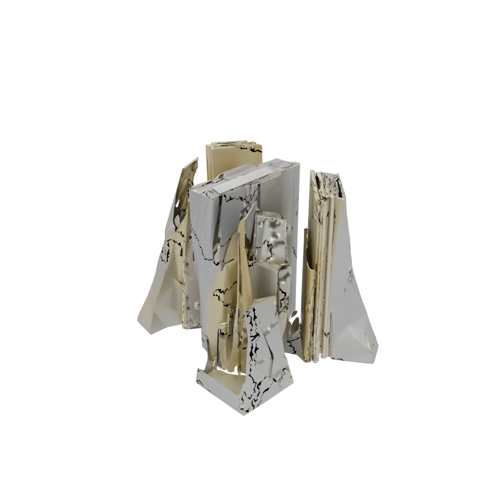Gold Geometric Low-Poly Bookend Pair