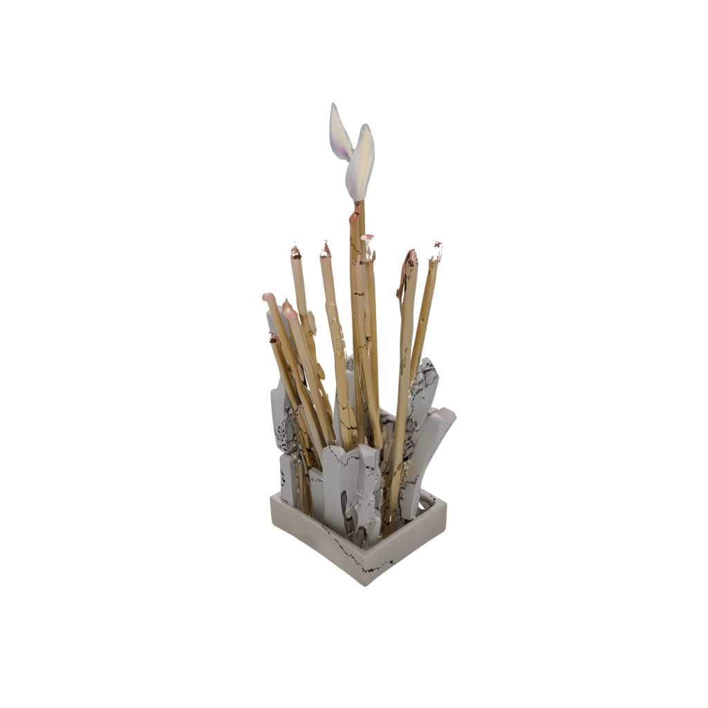 Gold Geometric Matchstick Holder