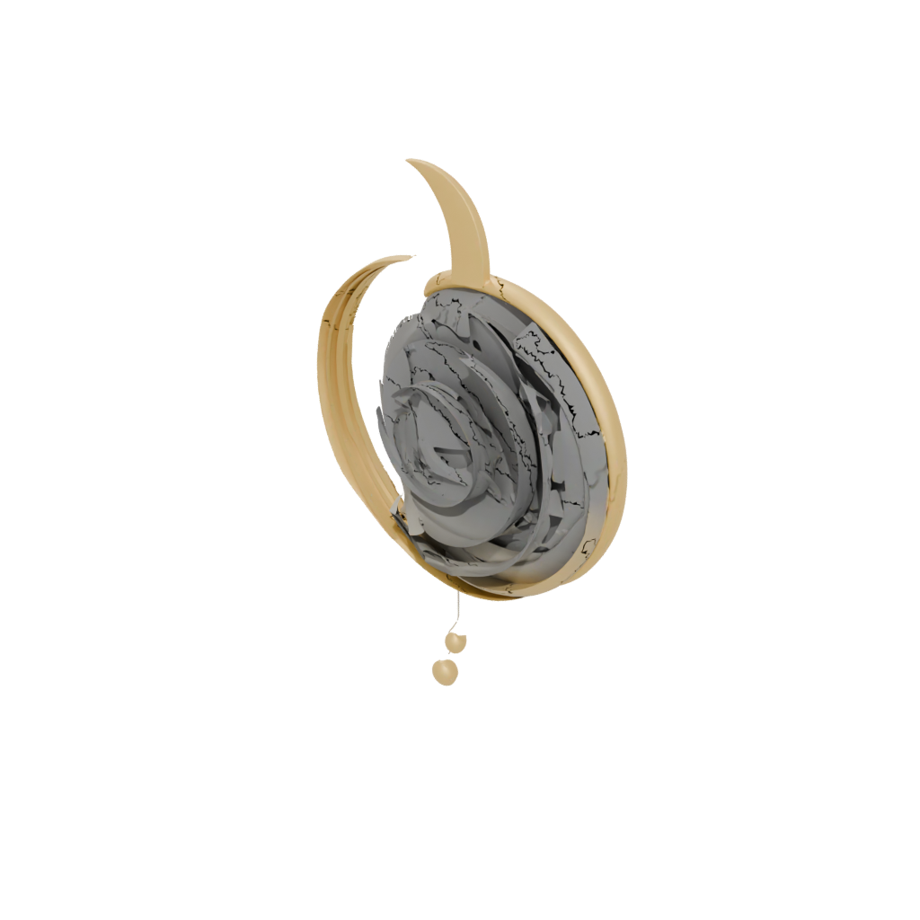 Gold Geometric Moon-Phase Wall Hanging