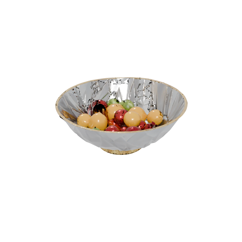 Gold Geometric Sculptural Fruit Bowl