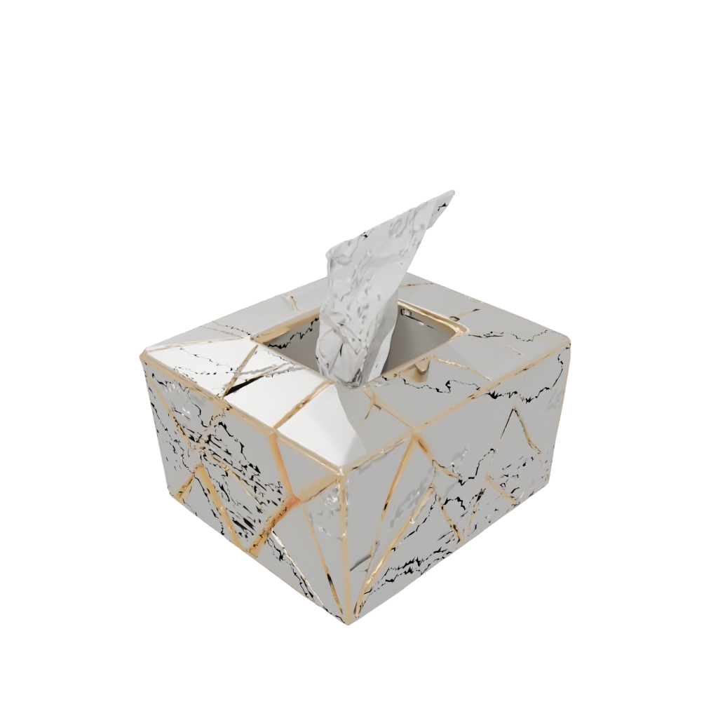 Gold Geometric Tissue Box Cover
