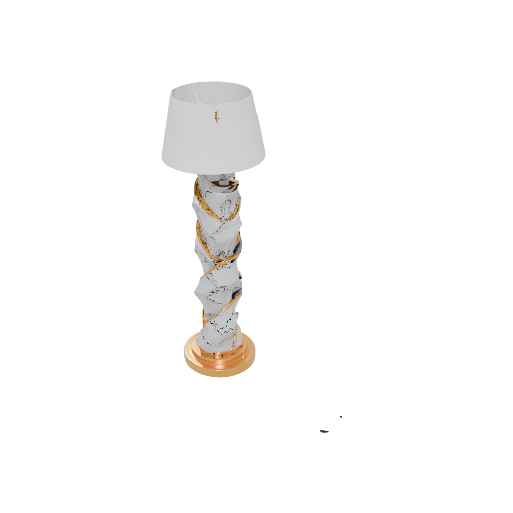 Gold Geometric Twisted Column Lamp Base