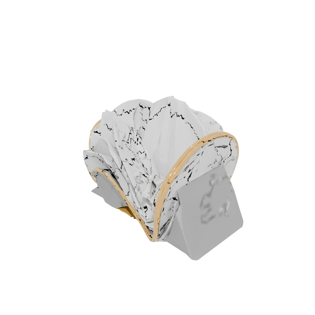 Gold Geometric Wave-Form Napkin Holder — home decor 3D print model, STL