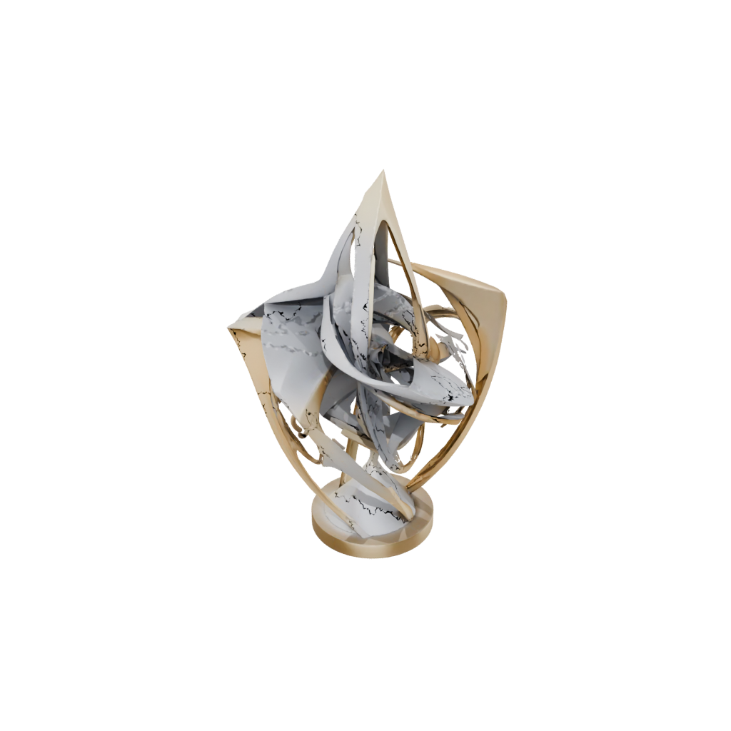 Gold Abstract Sculpture