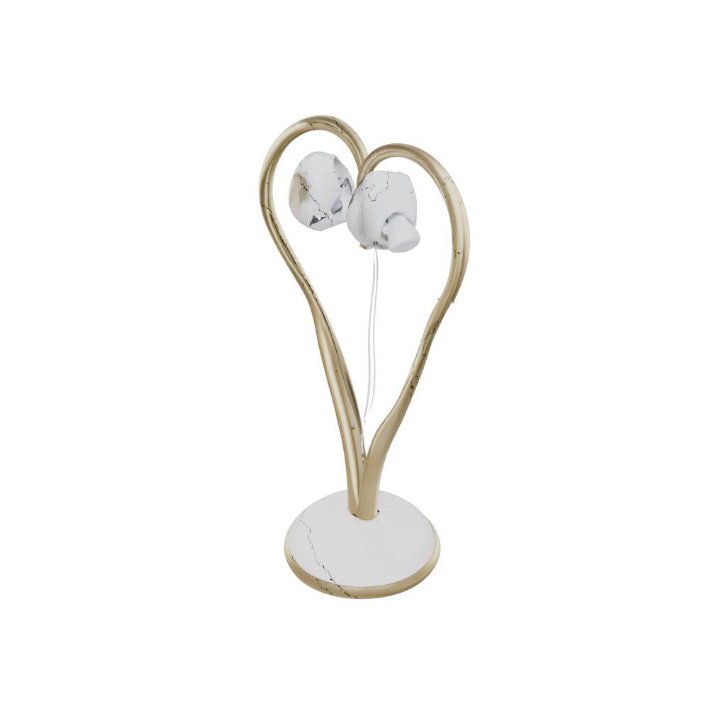 Gold Earbud Stand — home decor 3D print model, STL