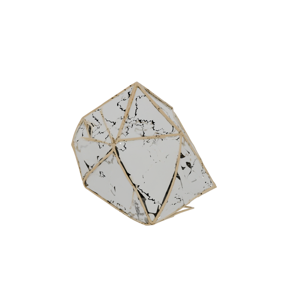 Gold Geometric Terrarium Frame — home decor 3D print model, STL