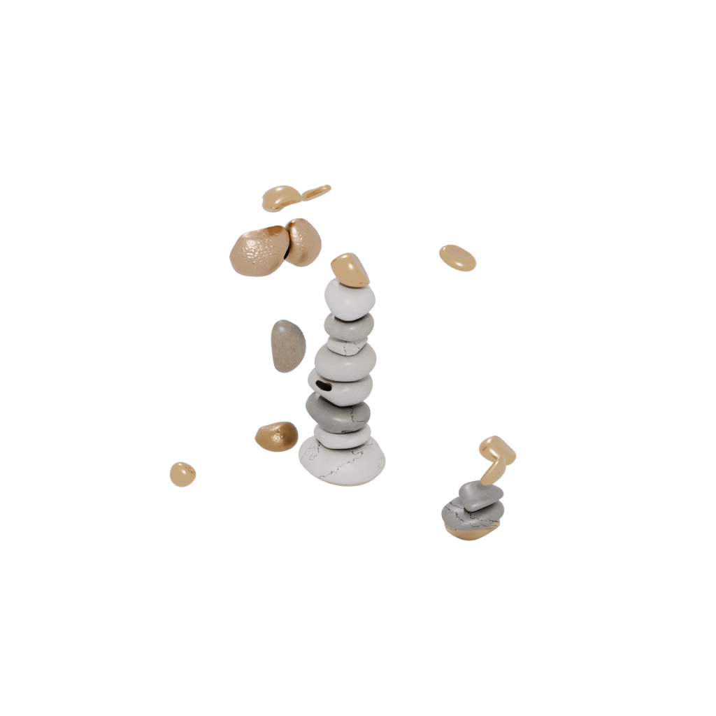 Gold Pebble Stacking Sculpture