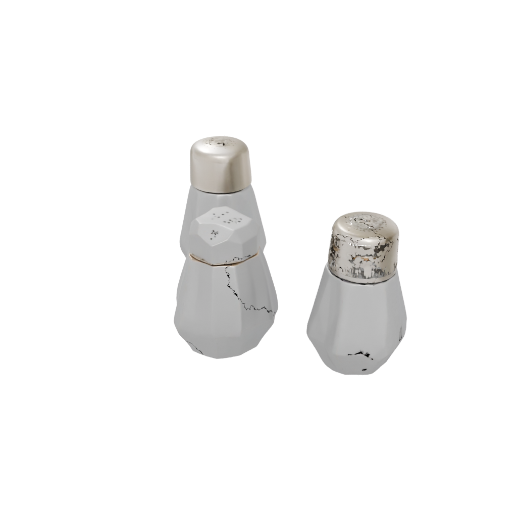 Gold Salt And Pepper Cellar Pair