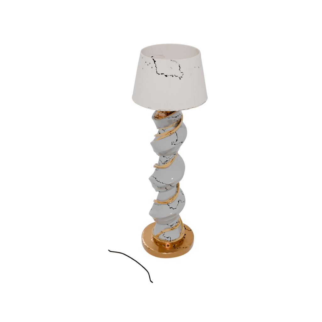 Gold Twisted Column Lamp Base