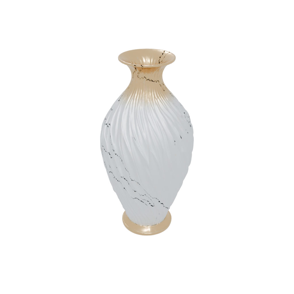 Gold Vase With Twisted Ribs