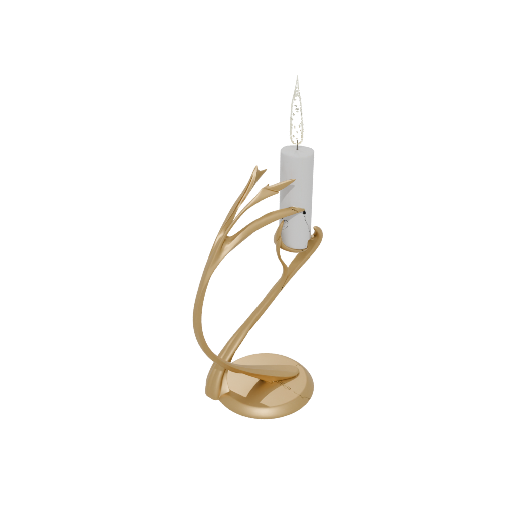 Gold Organic Candle Snuffer Stand — home decor 3D print model, STL