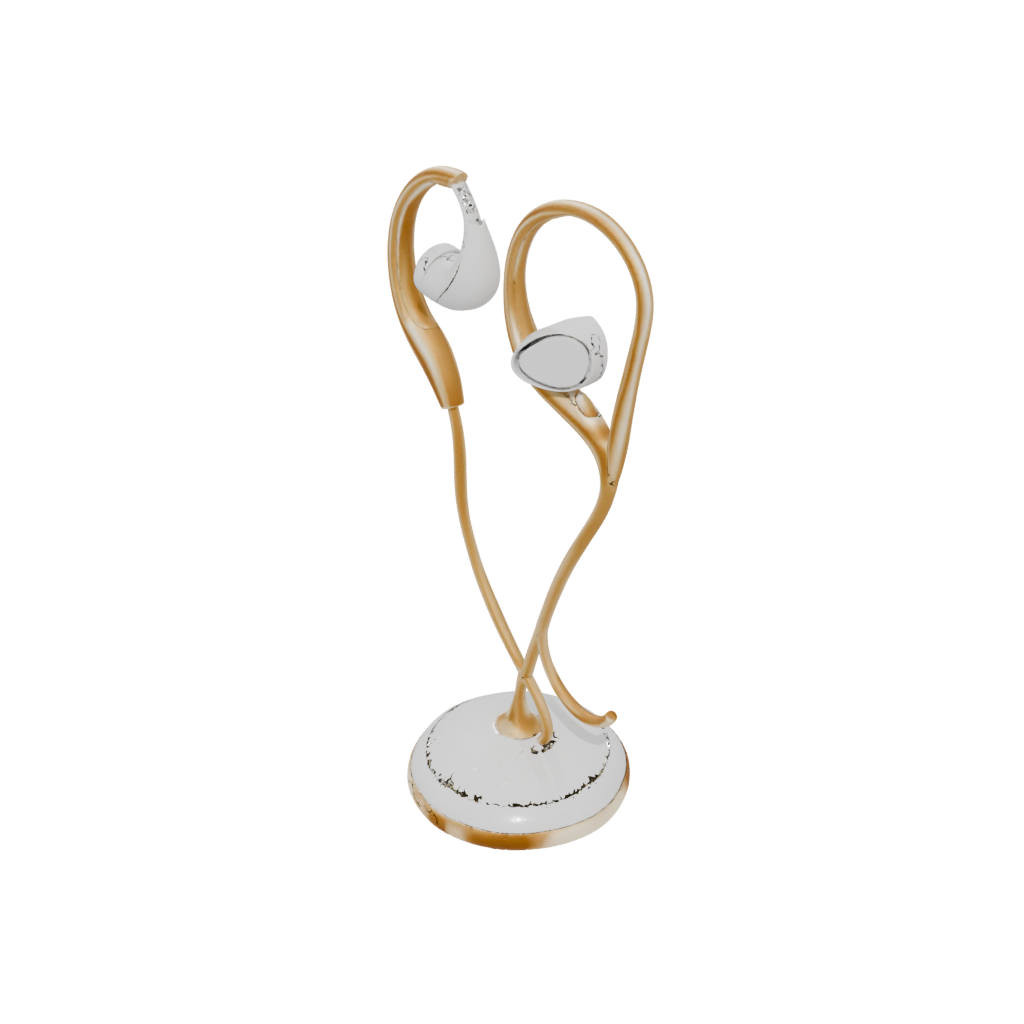 Gold Organic Earbud Stand — home decor 3D print model, STL