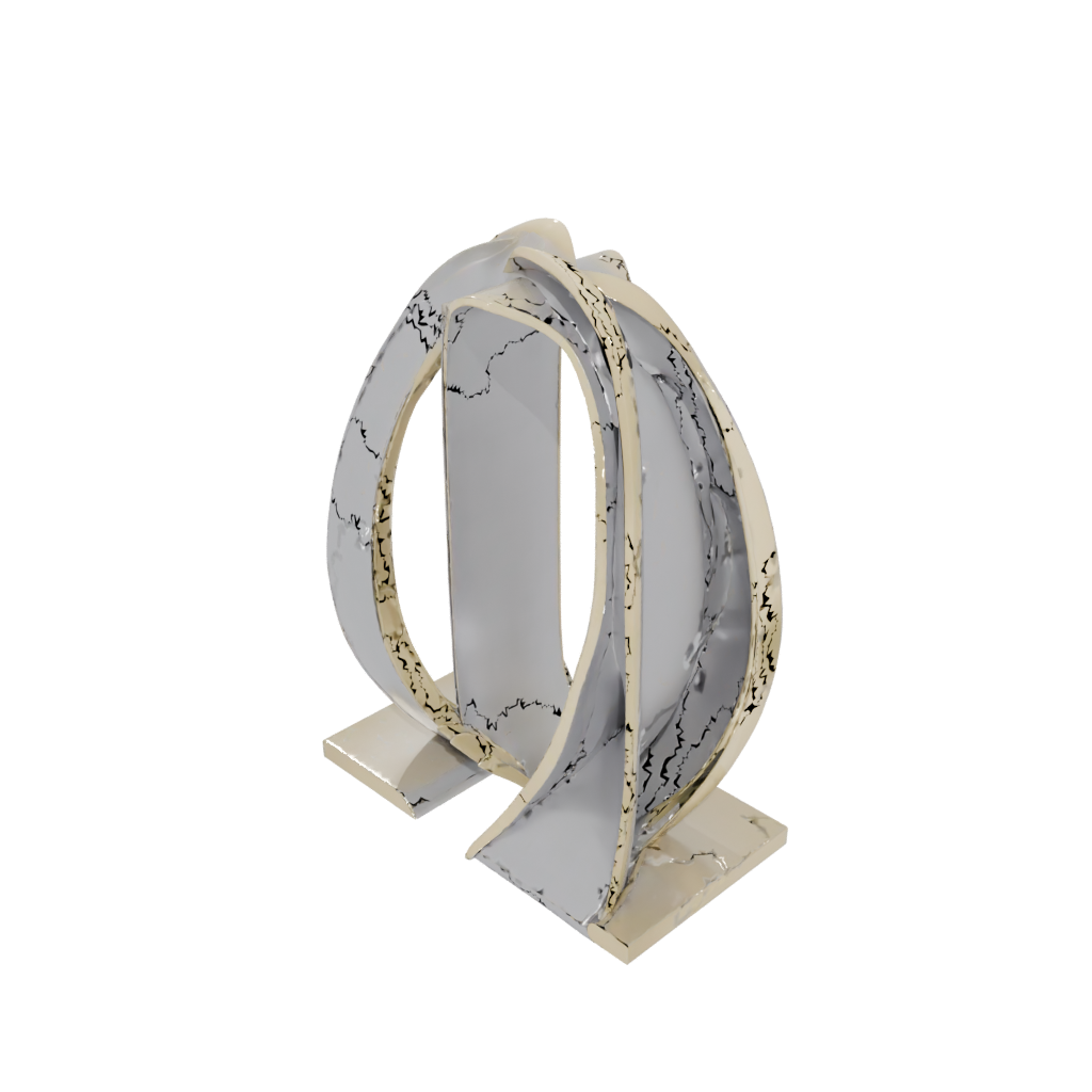 Gold Organic Geometric Bookends — home decor 3D print model, STL