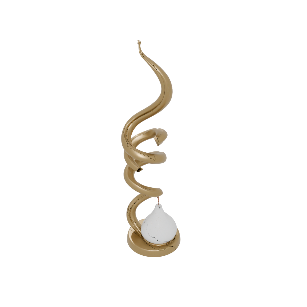 Gold Organic Incense Holder Spiral — home decor 3D print model, STL