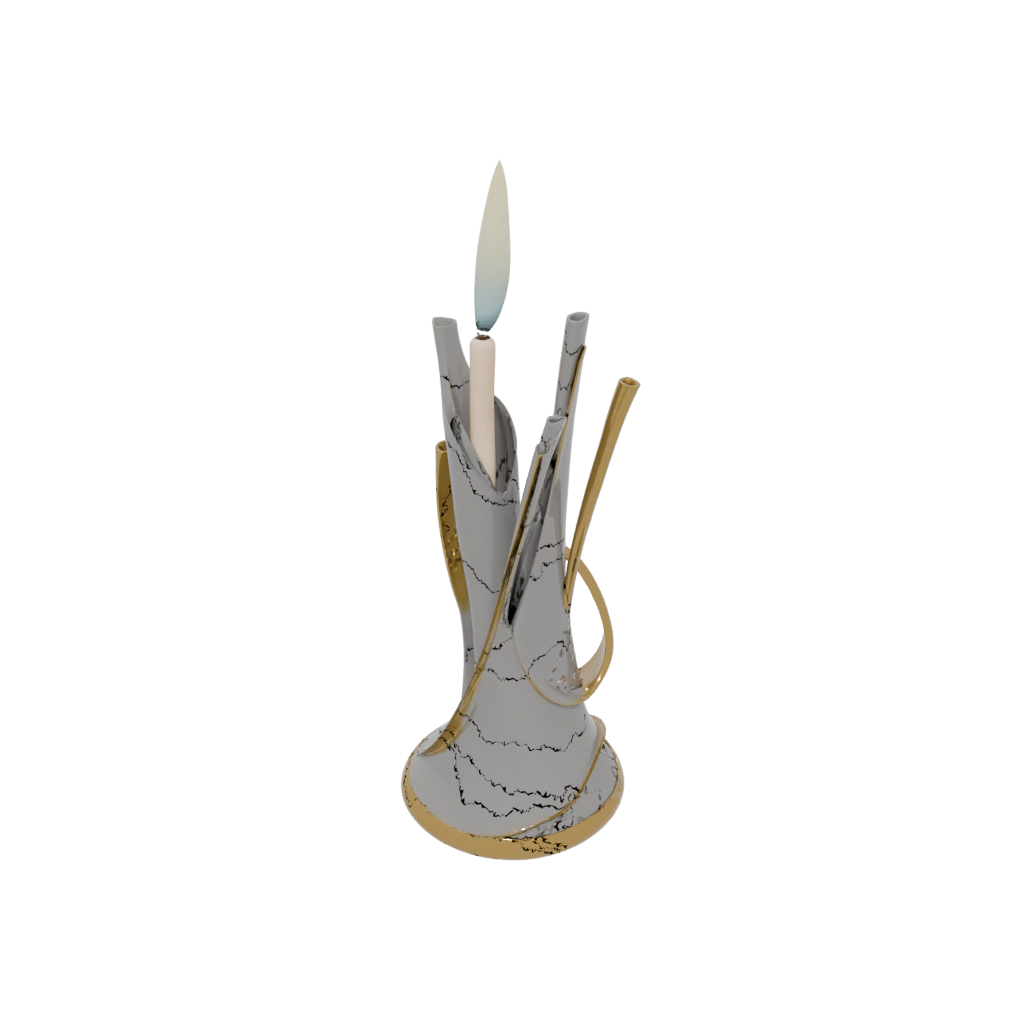 Gold Organic Matchstick Holder — home decor 3D print model, STL