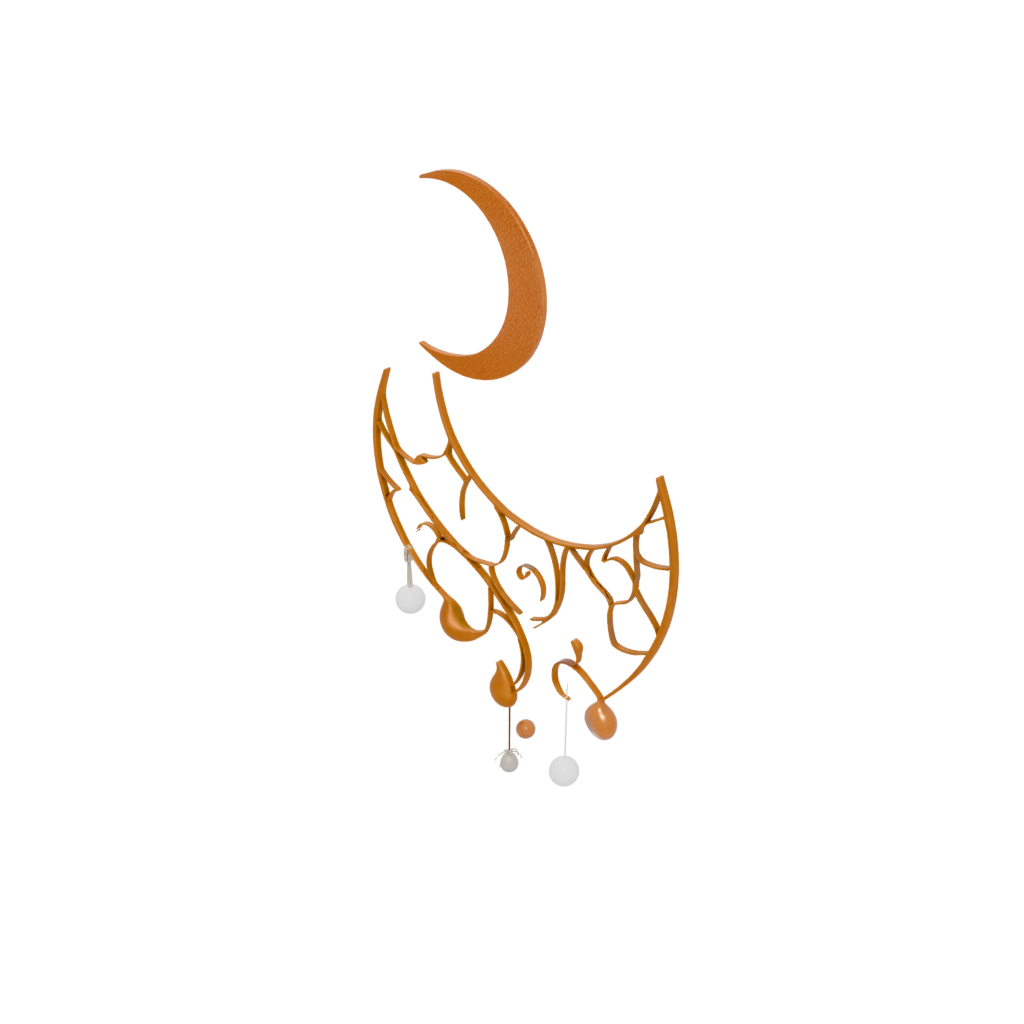 Gold Organic Moon-Phase Wall Hanging — home decor 3D print model, STL