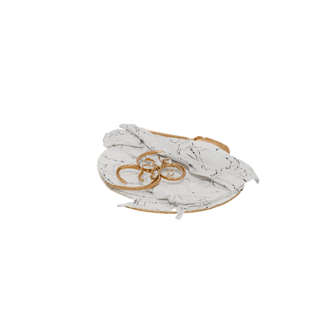 Gold Organic Napkin Ring Set — home decor 3D print model, STL