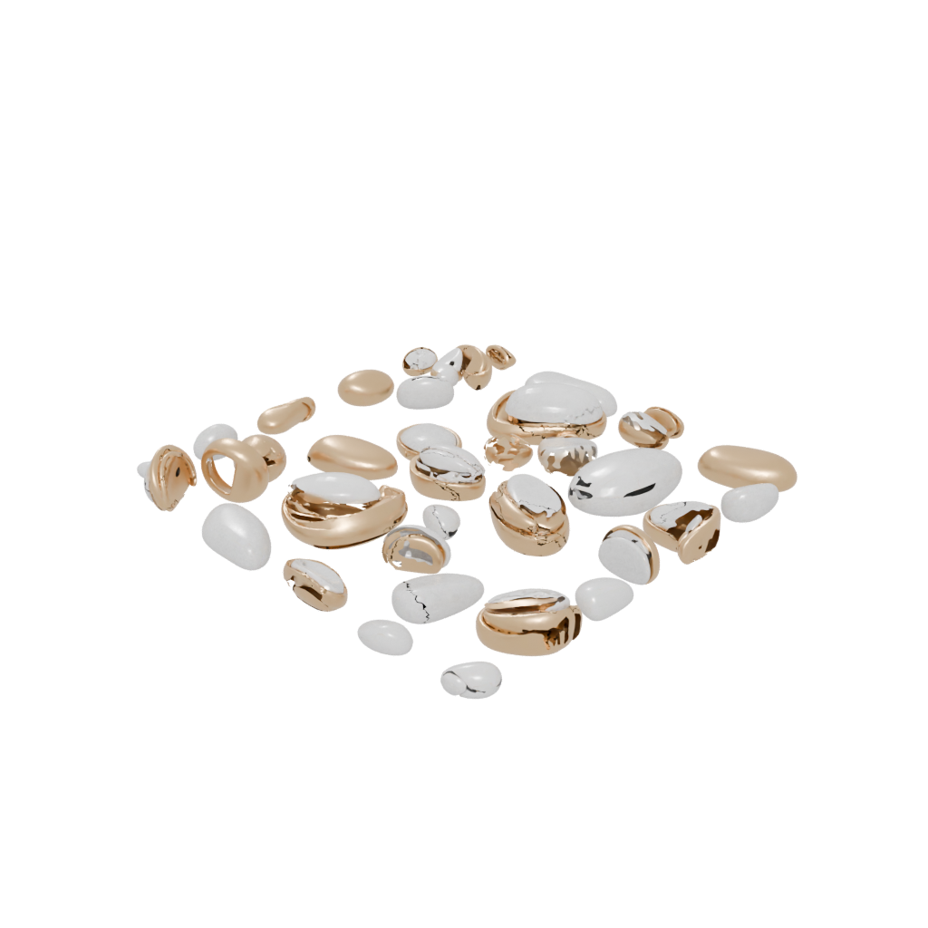 Gold Organic Pebble Stacking Sculpture — home decor 3D print model, STL