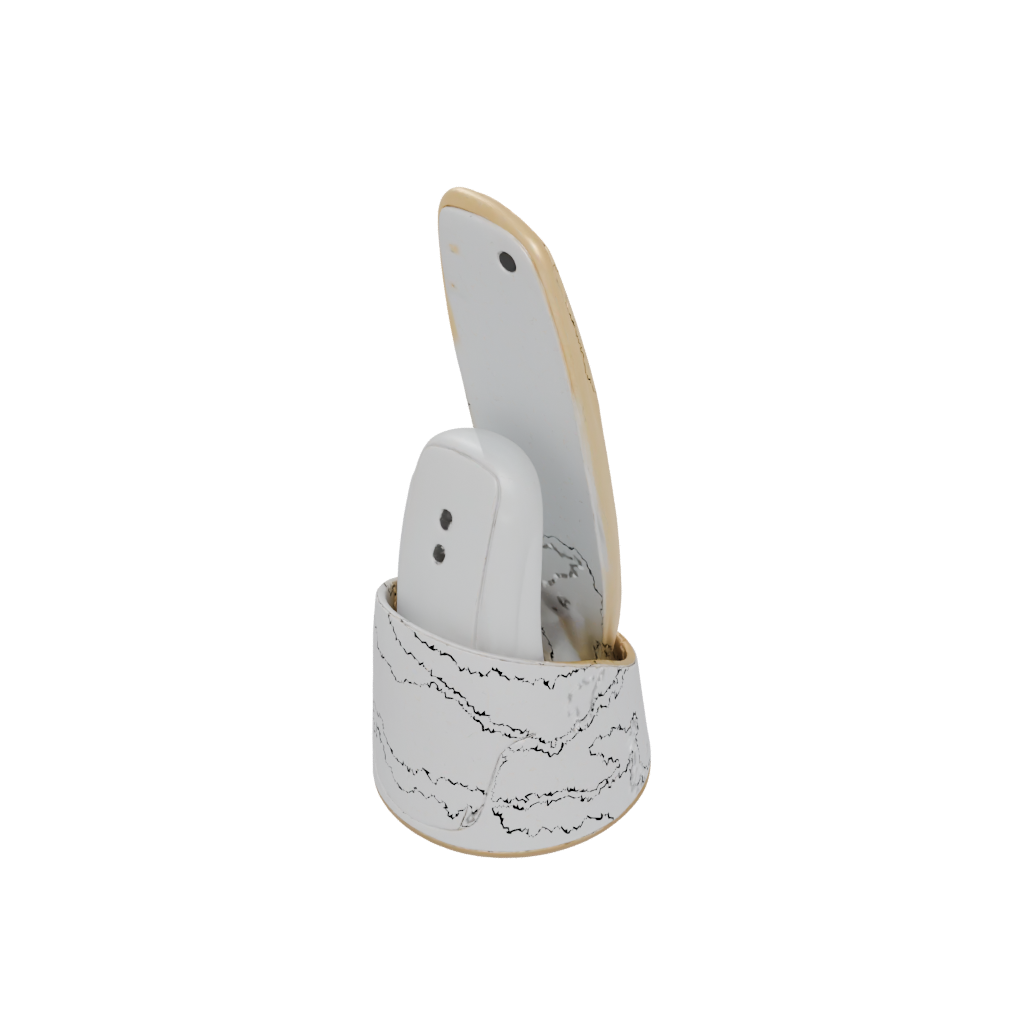 Gold Organic Remote Control Caddy — home decor 3D print model, STL