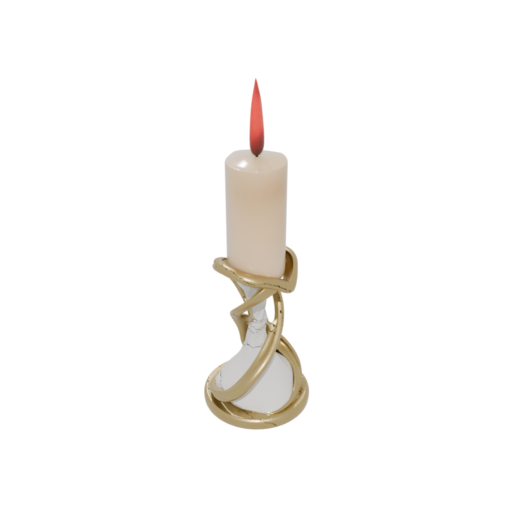 Gold Organic Spiral Candle Holder — home decor 3D print model, STL