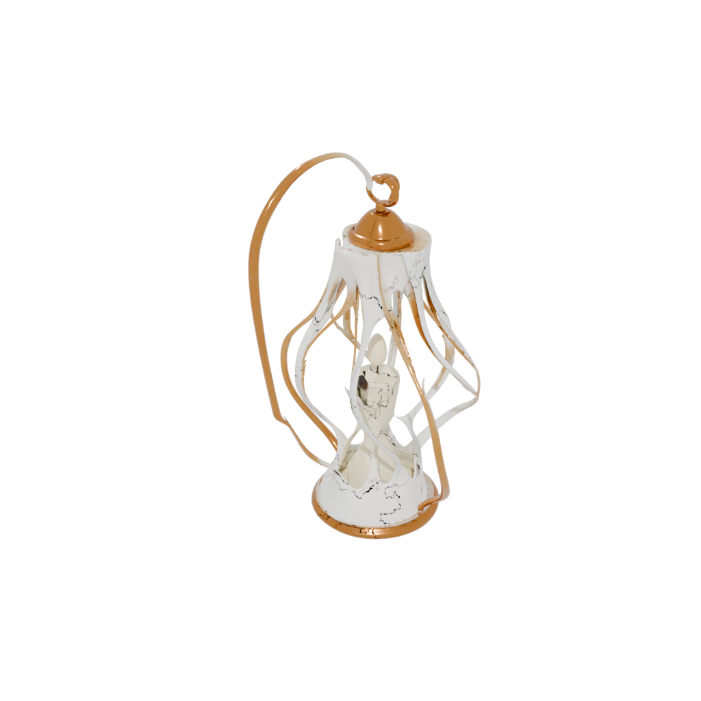 Gold Organic Tealight Lantern — home decor 3D print model, STL