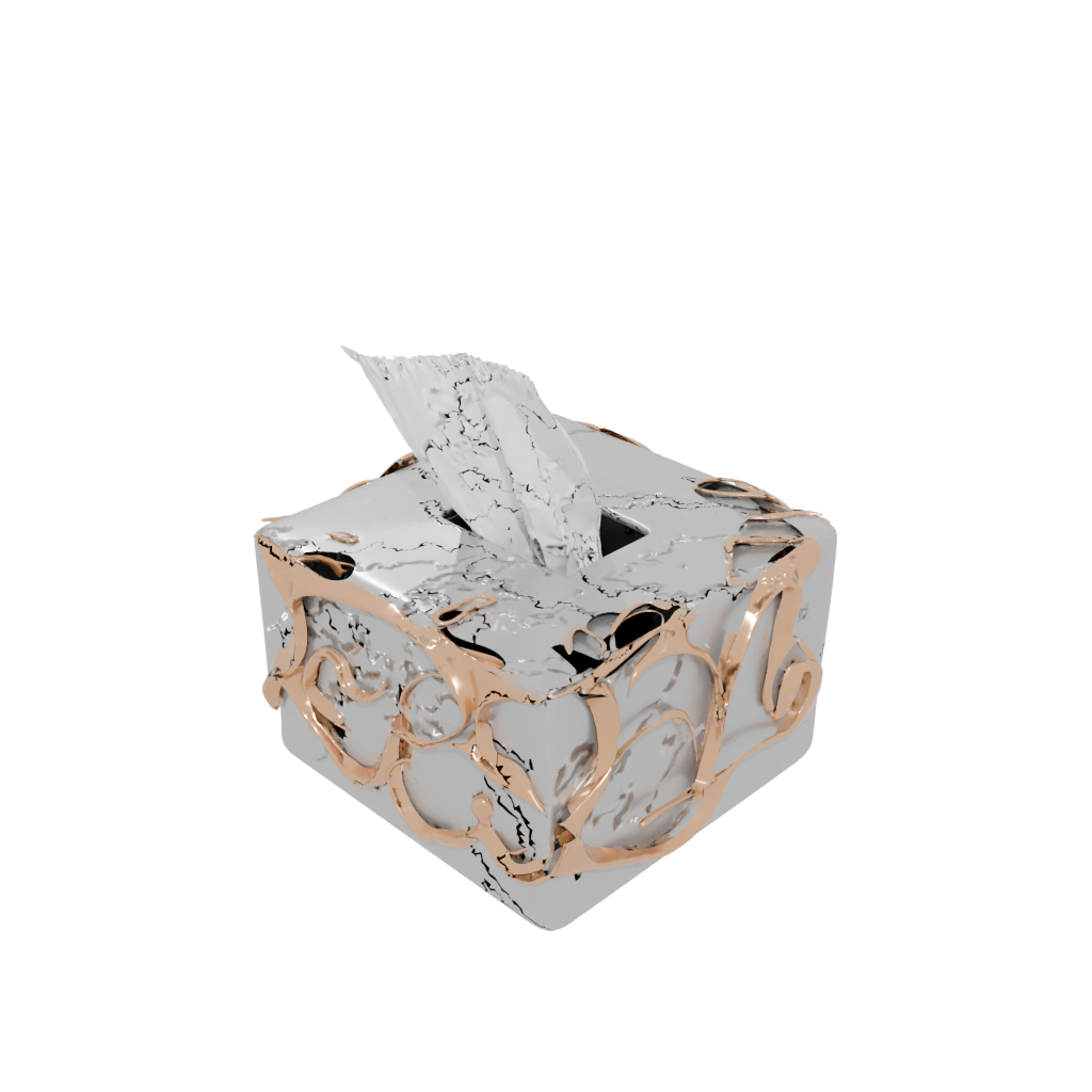 Gold Organic Tissue Box Cover — home decor 3D print model, STL