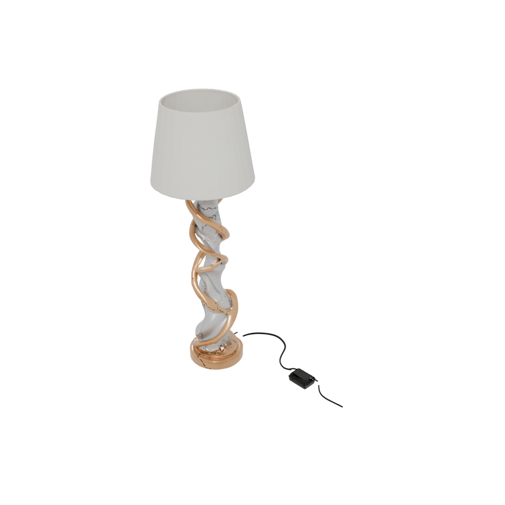 Gold Organic Twisted Column Lamp Base — home decor 3D print model, STL