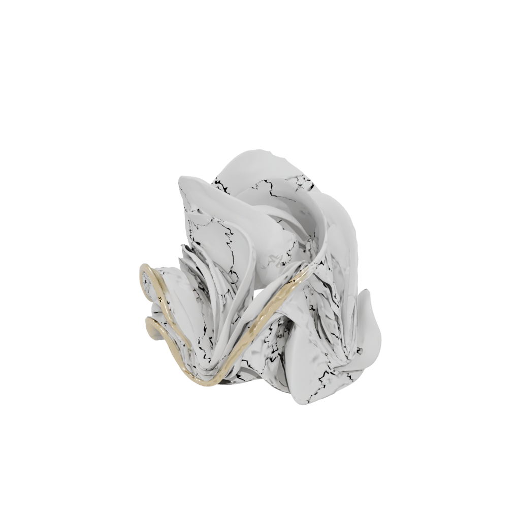 Gold Organic Wave-Form Napkin Holder — home decor 3D print model, STL