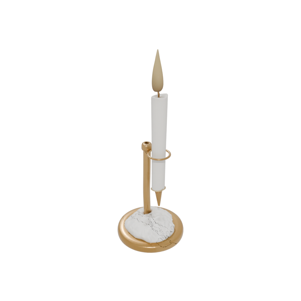 Gold Rustic Candle Snuffer Stand — home decor 3D print model, STL