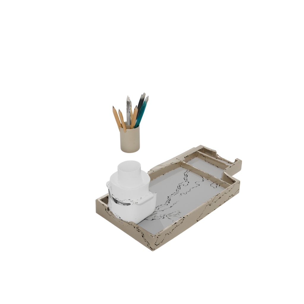 Gold Rustic Desk Tidy Tray — home decor 3D print model, STL