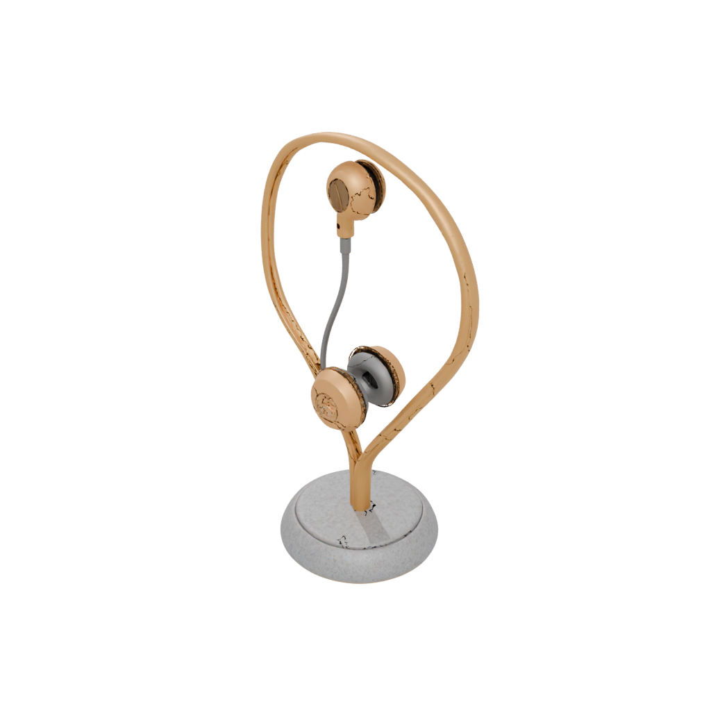 Gold Rustic Earbud Stand — home decor 3D print model, STL