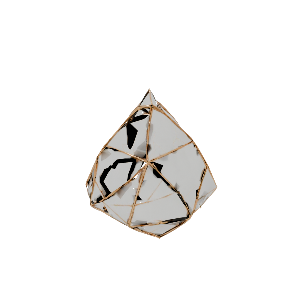 Gold Rustic Geometric Terrarium Frame — home decor 3D print model, STL