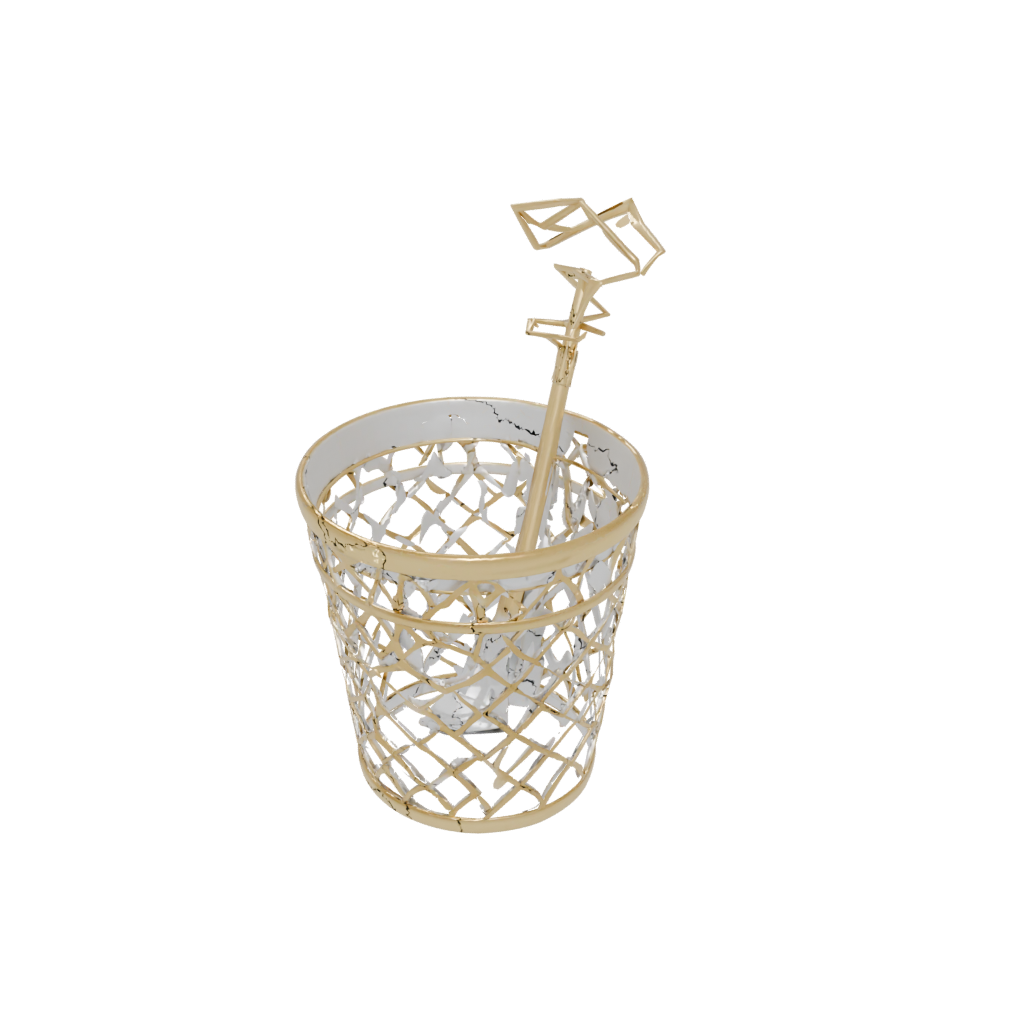 Gold Rustic Lattice Pencil Cup — home decor 3D print model, STL