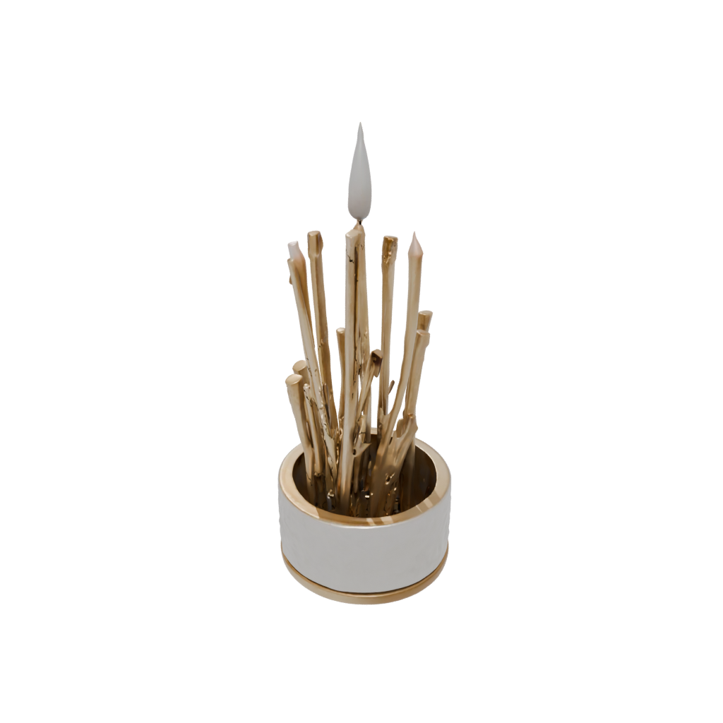 Gold Rustic Matchstick Holder — home decor 3D print model, STL