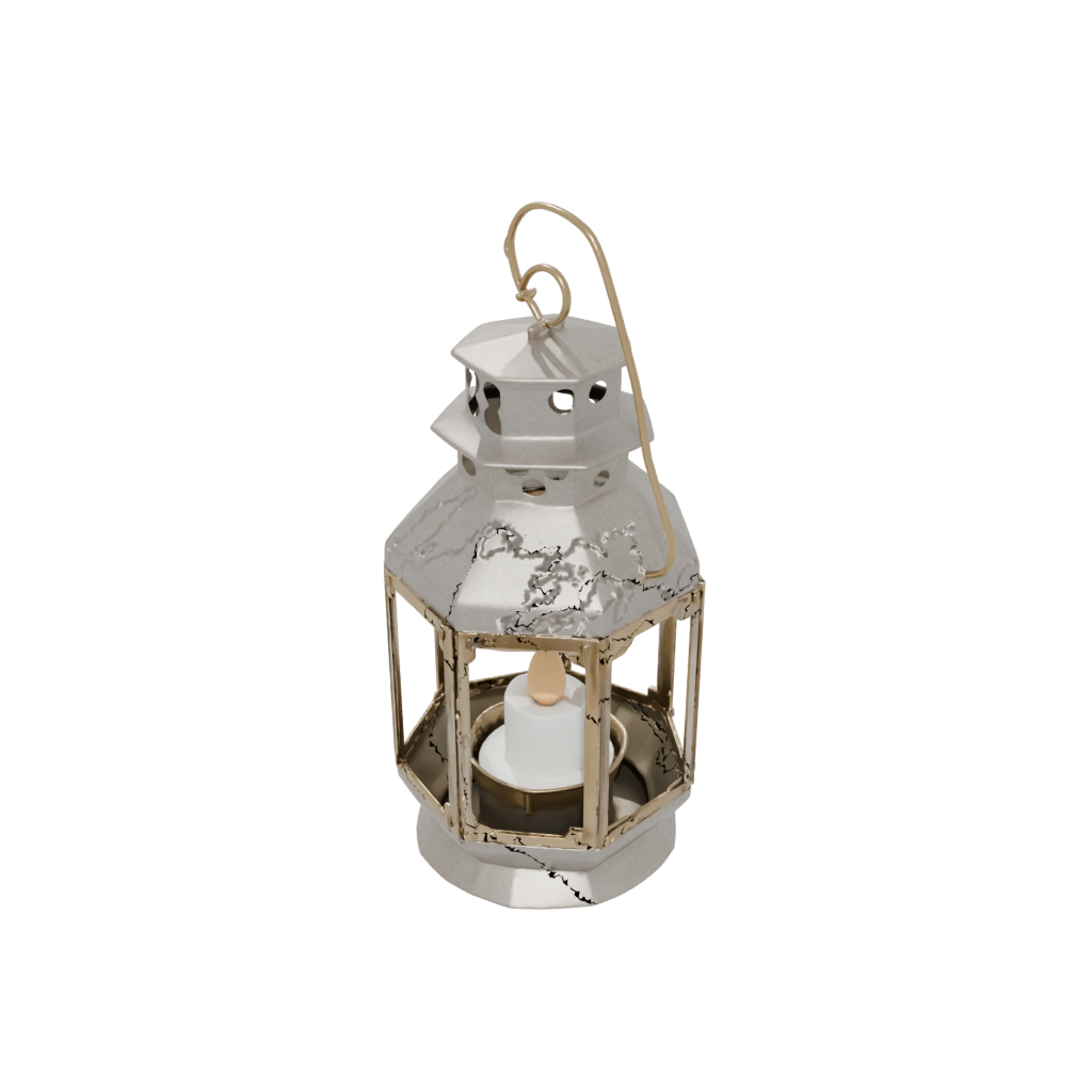 Gold Rustic Tealight Lantern — home decor 3D print model, STL