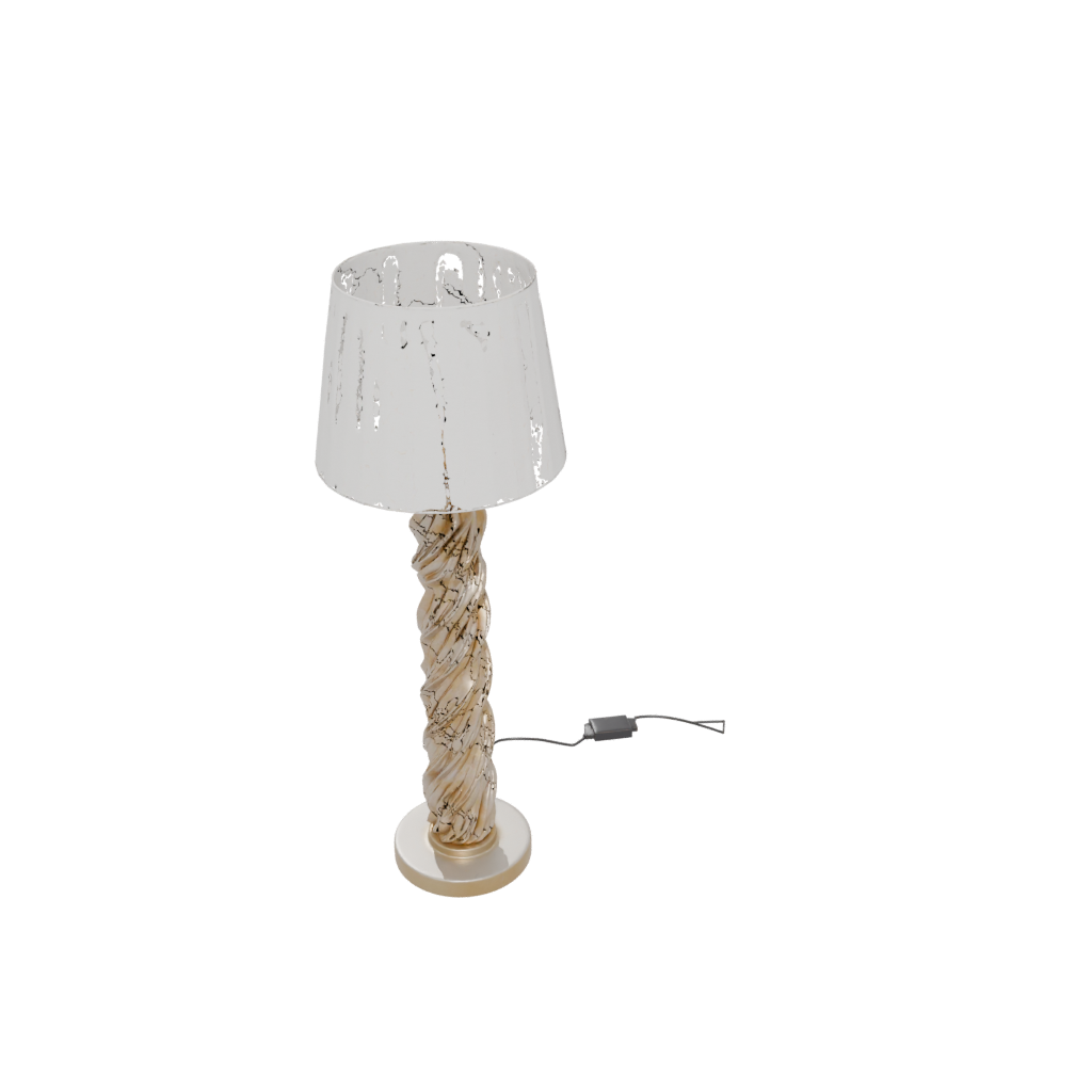 Gold Rustic Twisted Column Lamp Base — home decor 3D print model, STL