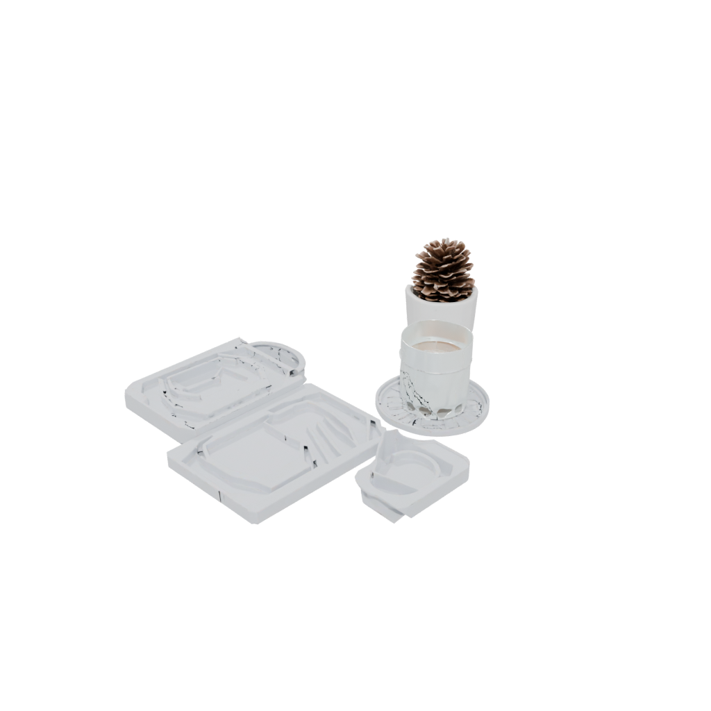 Holiday Deco Coaster Set Holder — home decor 3D print model, STL